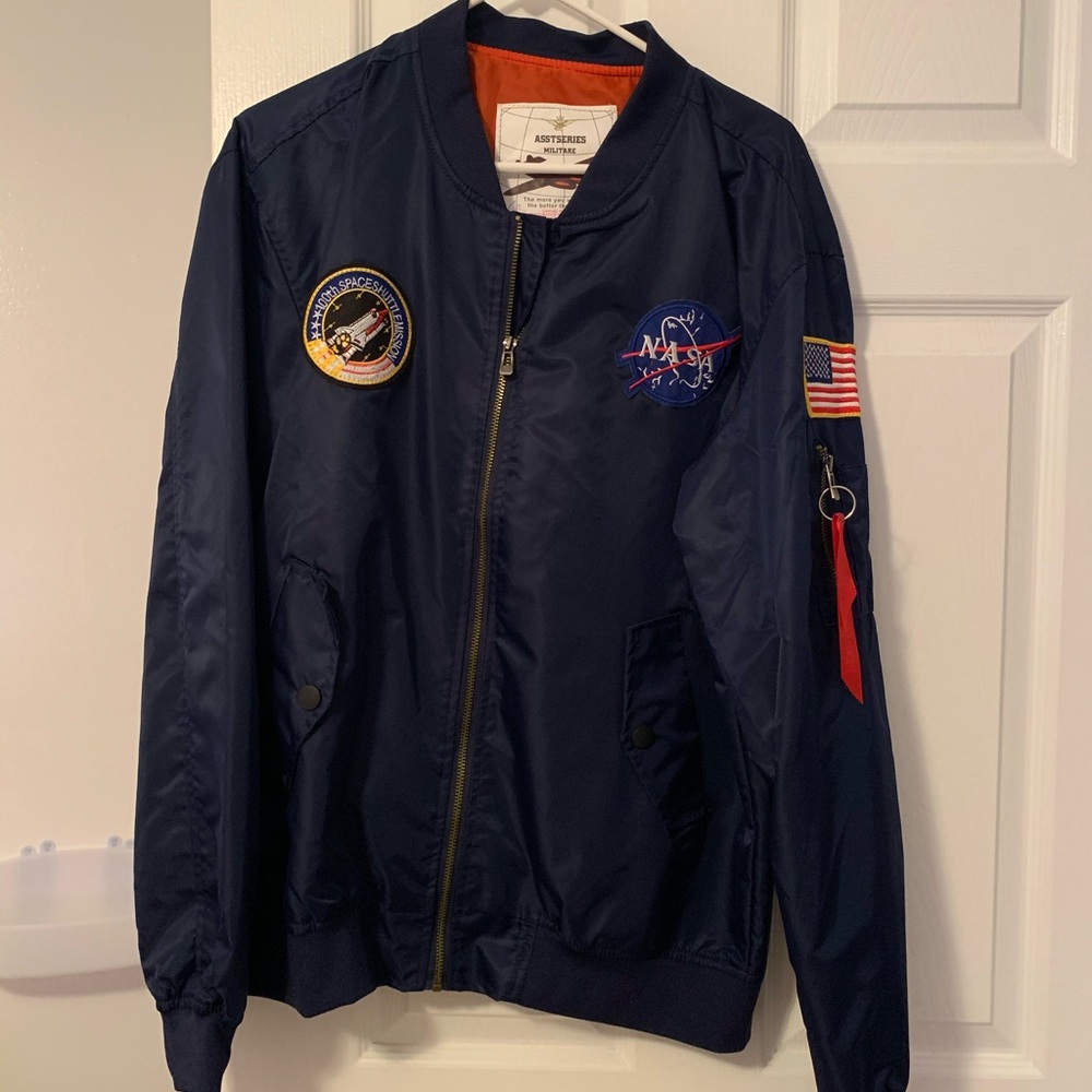 Mens lightweight NASA bomber jacket XL